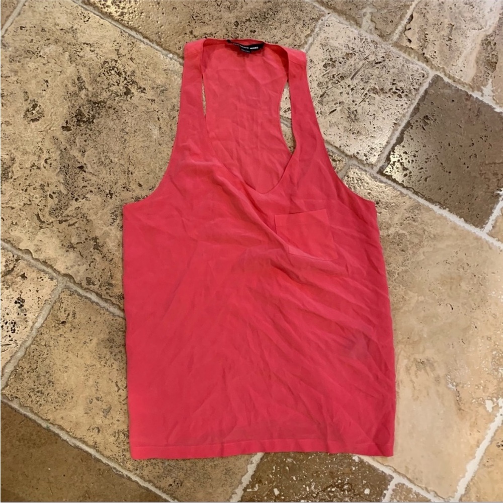 Alexander Wang Pink Silk Pocket Tank Top XS Basic Layer Racerback Y2K